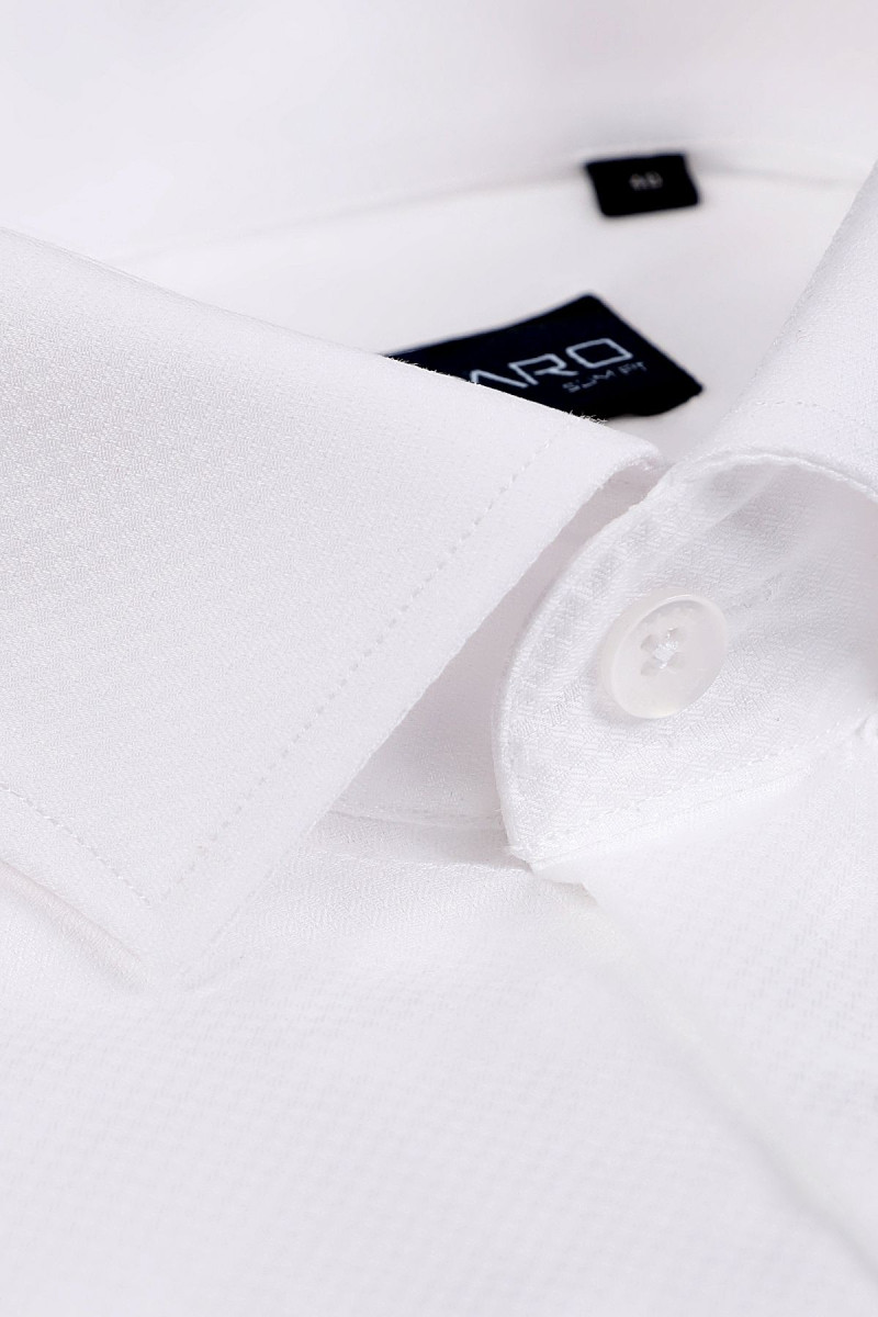 Elegancka biała koszula męska struktura | Villaro