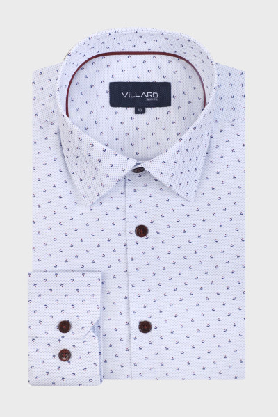 Niebieska koszula męska microwzór| Villaro