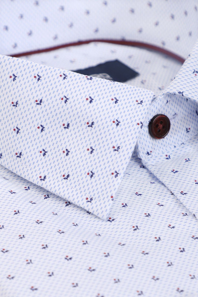 Niebieska Koszula Męska Microwzór