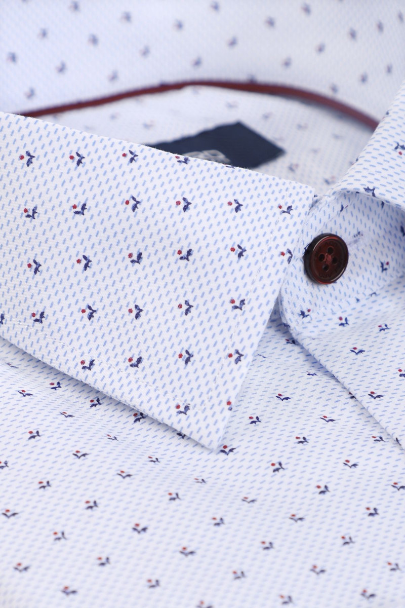 Niebieska koszula męska microwzór| Villaro