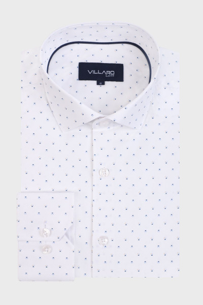 Koszula męska biała z printem | Villaro