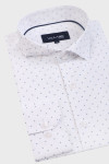 Koszula męska biała z printem | Villaro