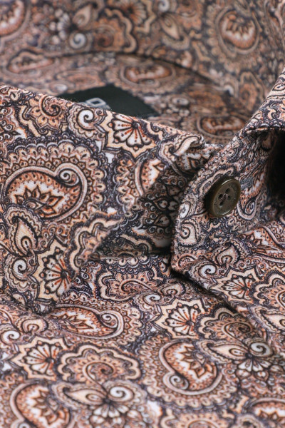 Brązowa Koszula Męska Wzór