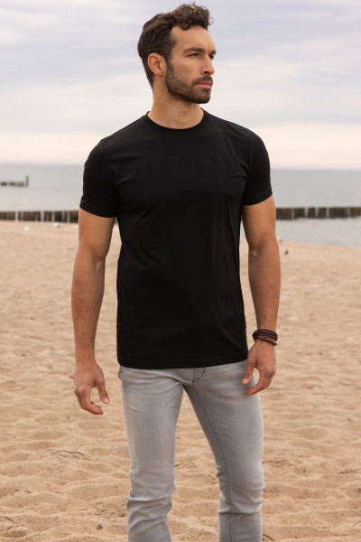 Czarna Koszulka Męska T-Shirt