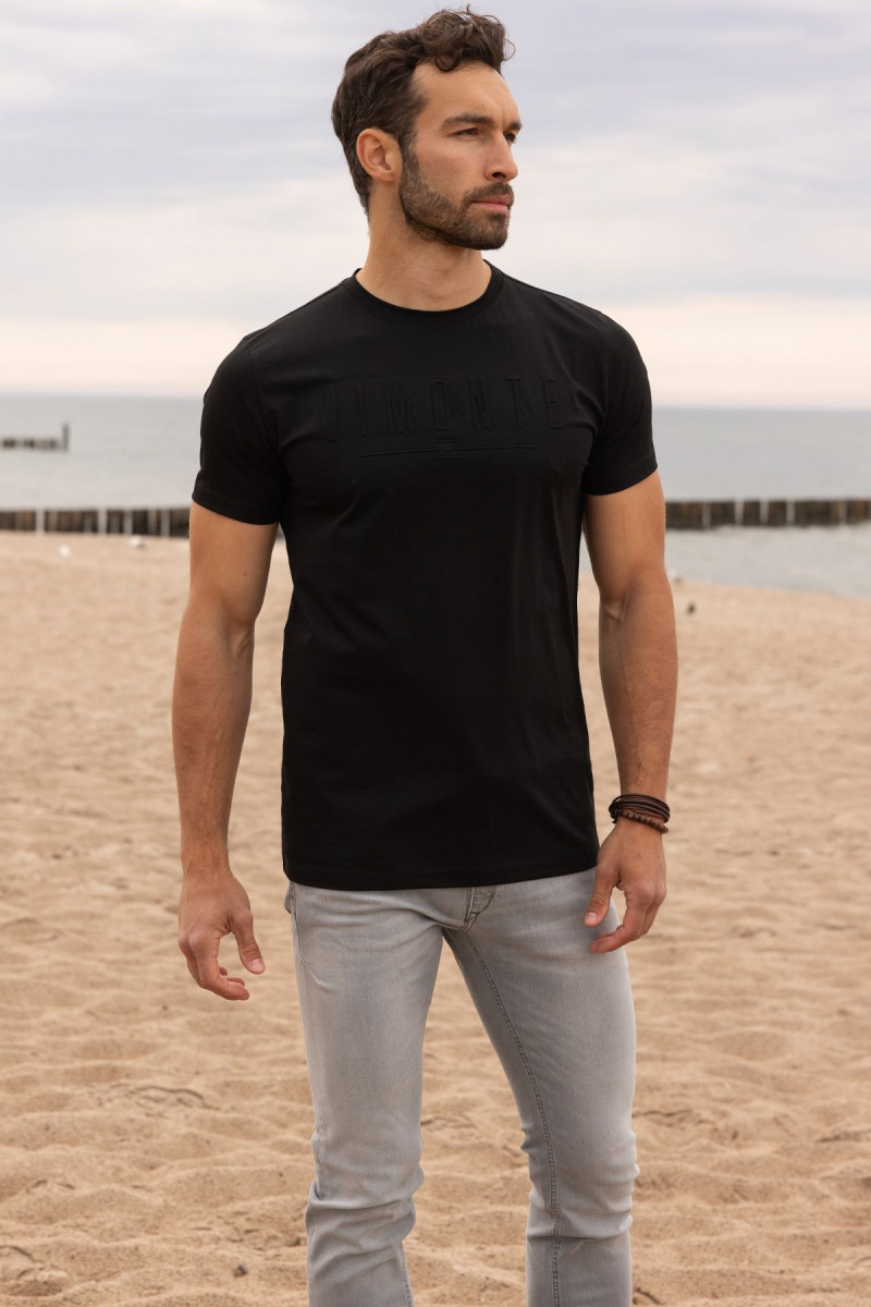 Czarna koszulka męska t-shirt | Villaro