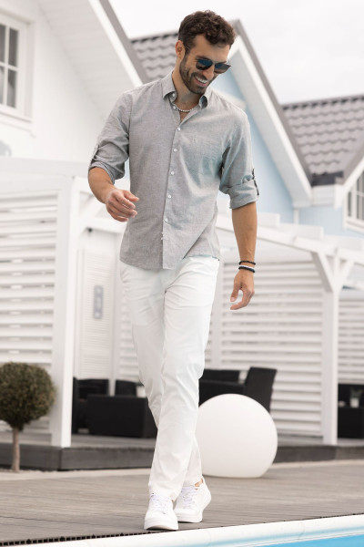 Białe Spodnie Męskie Chinosy