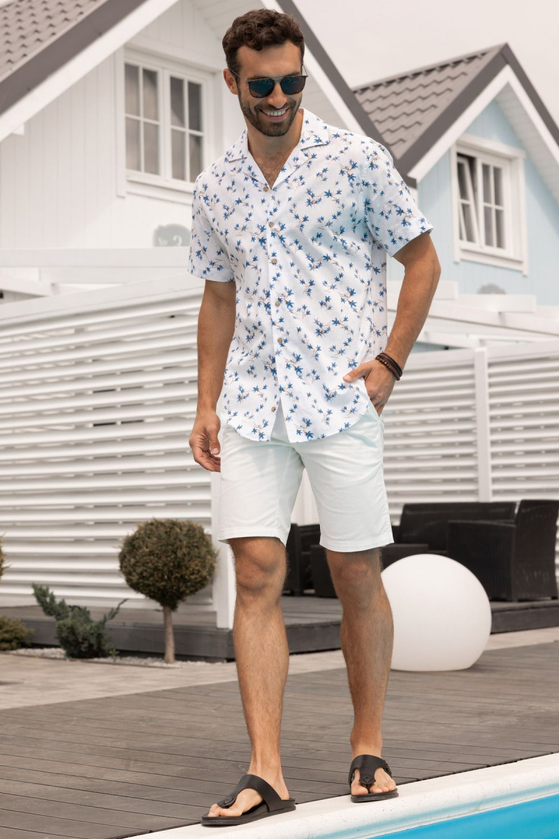 Białe spodnie męskie szorty| Villaro