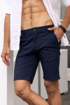 Granatowe spodnie męskie szorty struktura| Villaro