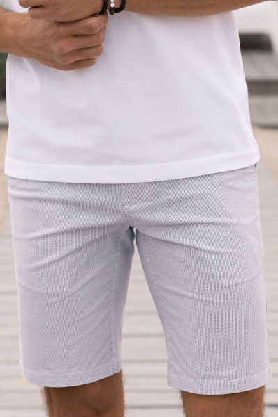 Niebieskie Spodnie Męskie Szorty Wzór