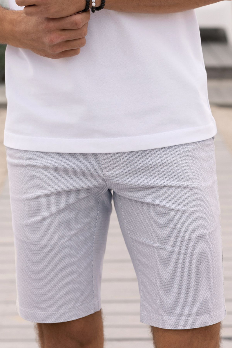 Niebieskie spodnie męskie szorty wzór| Villaro