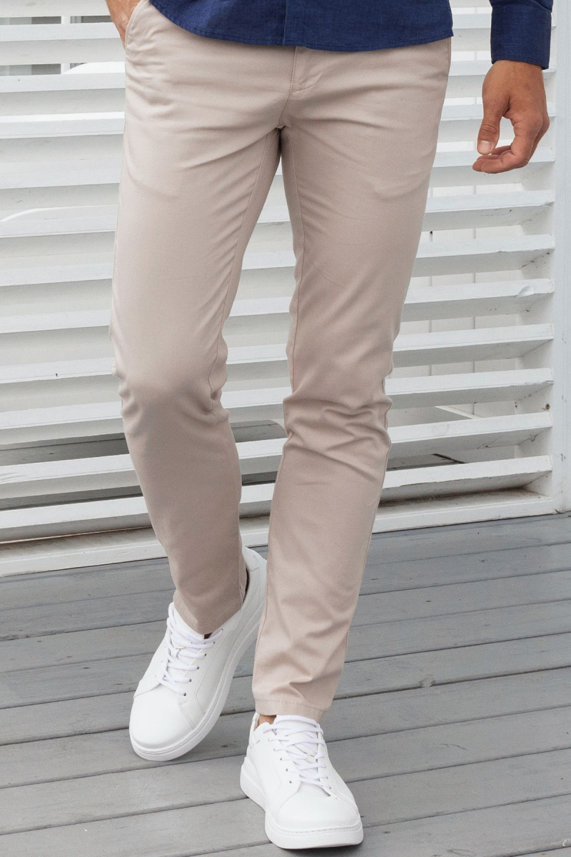 Beżowe spodnie męskie | Villaro