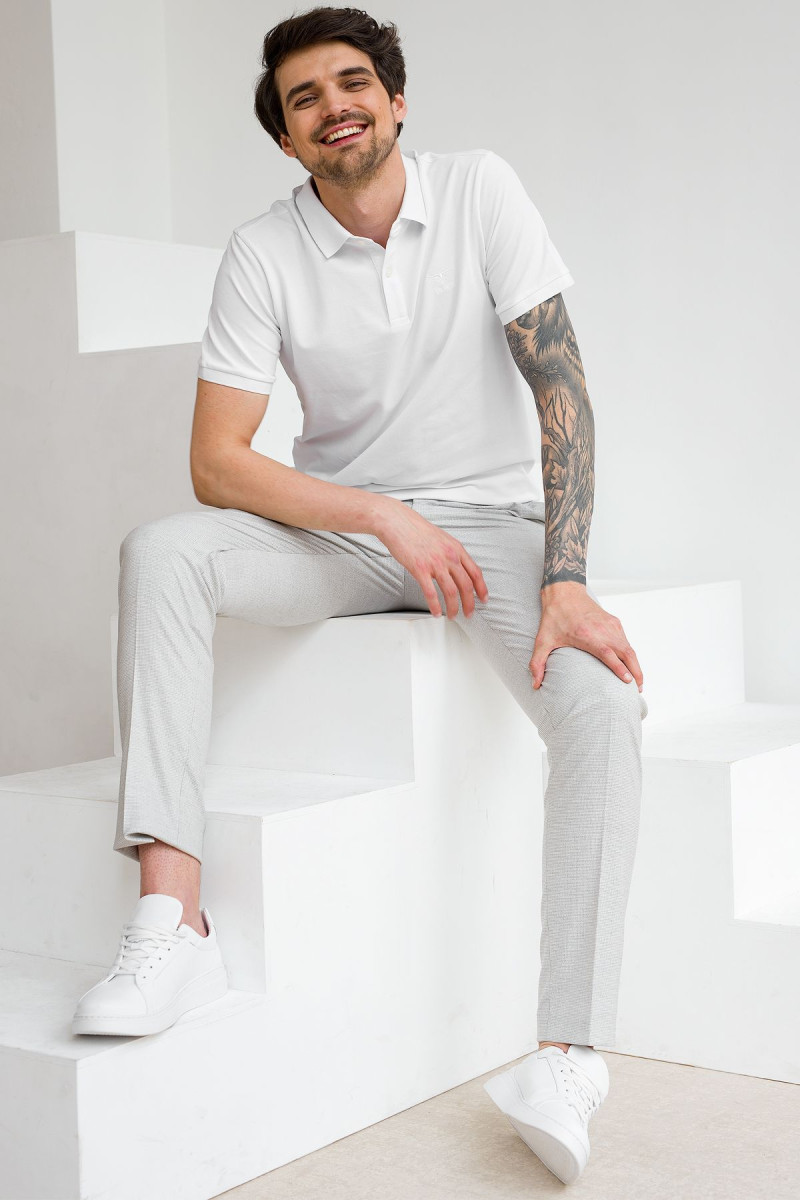 Białe Buty Męskie Skóra Trampki