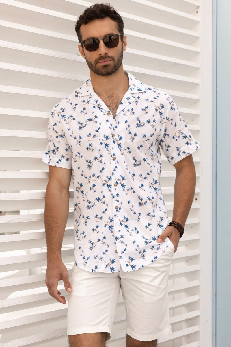 Koszula męska wzór len | Villaro