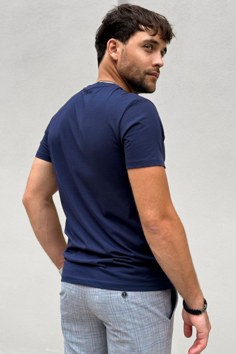 Granatowa koszulka męska t-shirt | Villaro