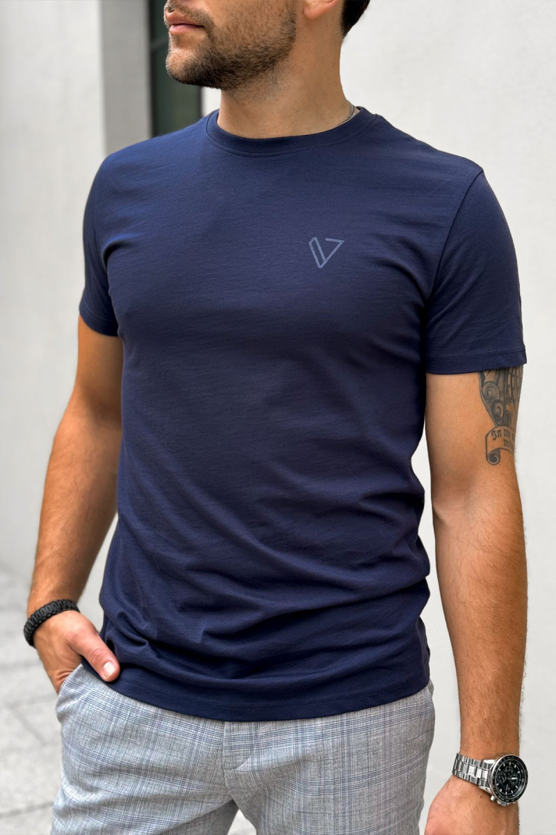 Granatowa koszulka męska t-shirt | Villaro