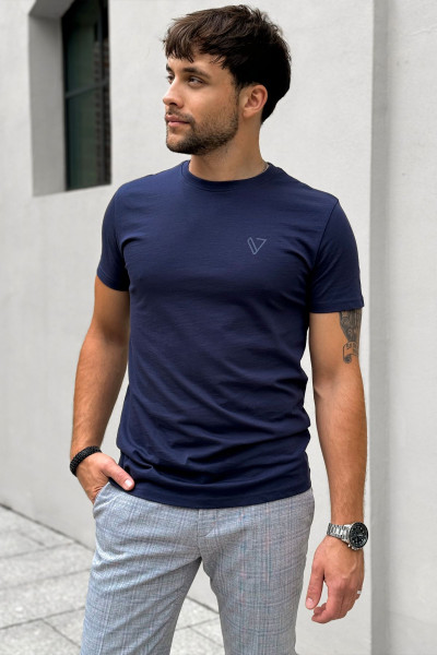 Granatowa koszulka męska t-shirt | Villaro