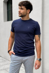Granatowa koszulka męska t-shirt | Villaro