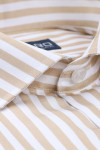 Beżowa koszula męska wzór paski | Villaro