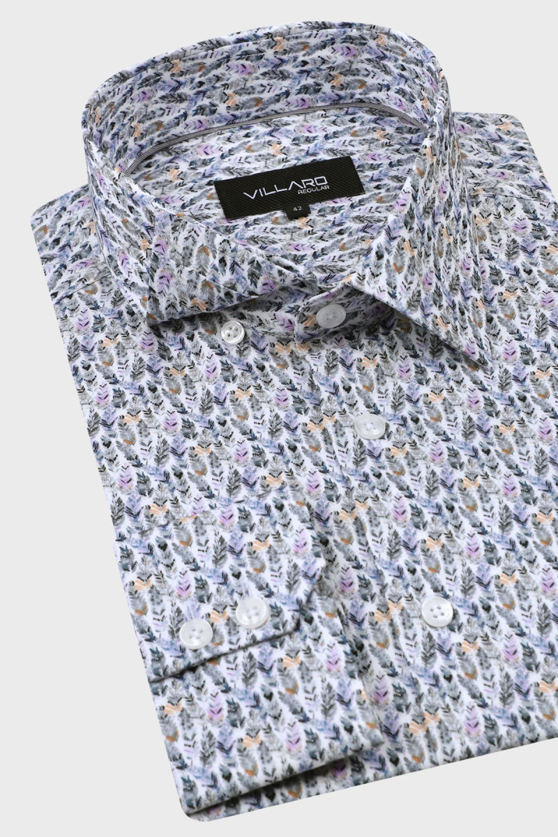 Koszula męska w kolorowe kwiaty | Villaro