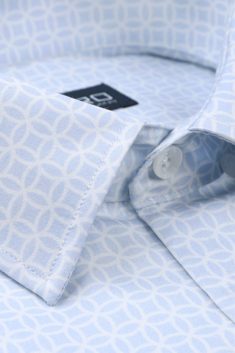 Niebieska koszula męska wzór geometryczny | Villaro