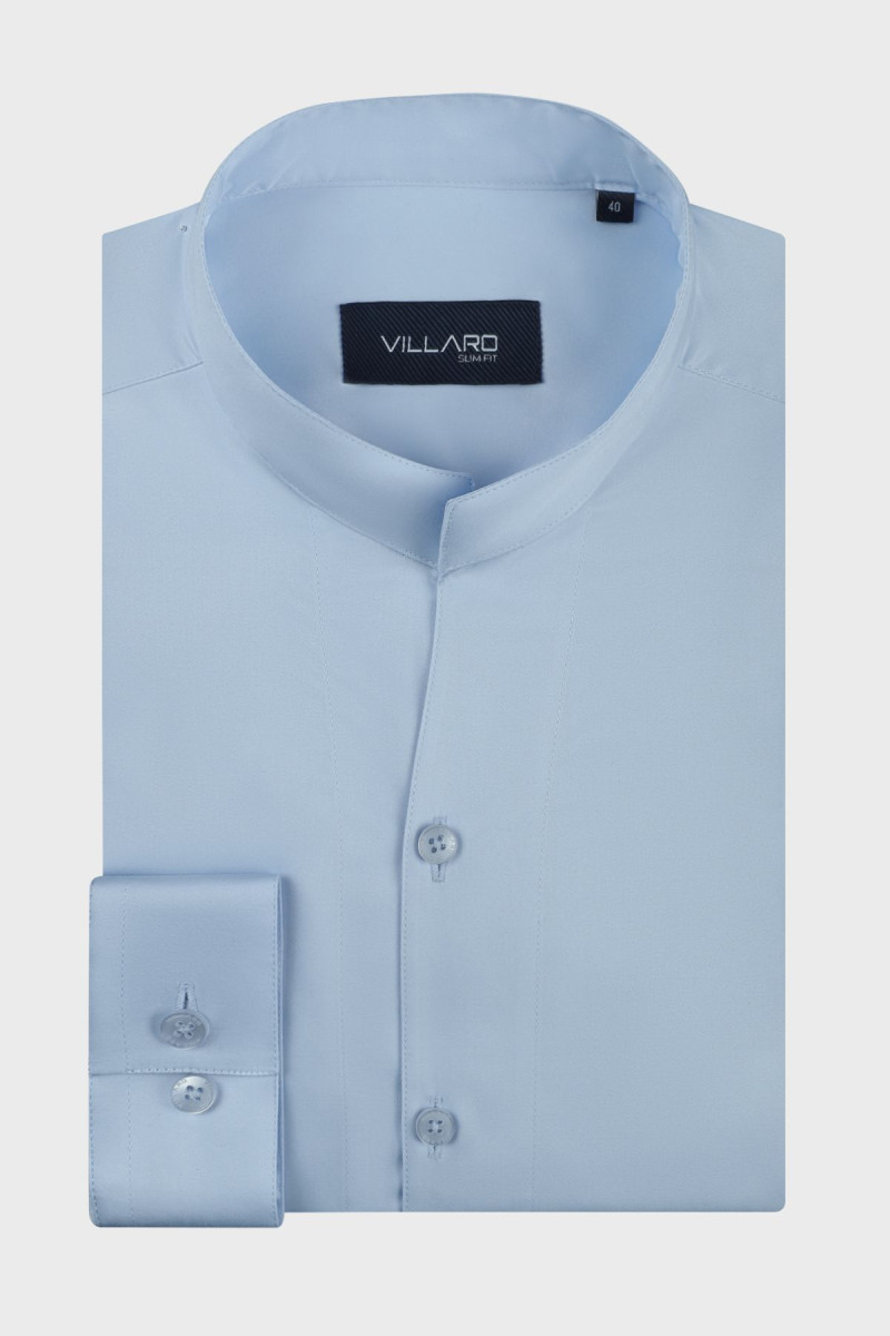Niebieska koszula męska stójka | Villaro