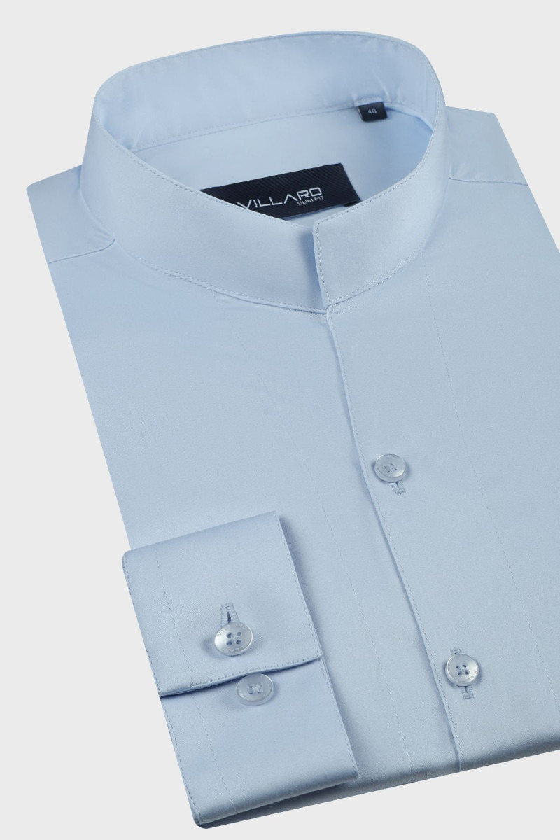Niebieska koszula męska stójka | Villaro
