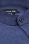 Koszula męska granatowa ze stójką lniana | Villaro