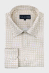 Beżowa koszula męska wzór geometryczny | Villaro
