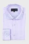 Fioletowa koszula męska wzór paski | Villaro