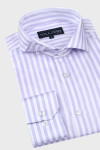 Fioletowa koszula męska wzór paski | Villaro