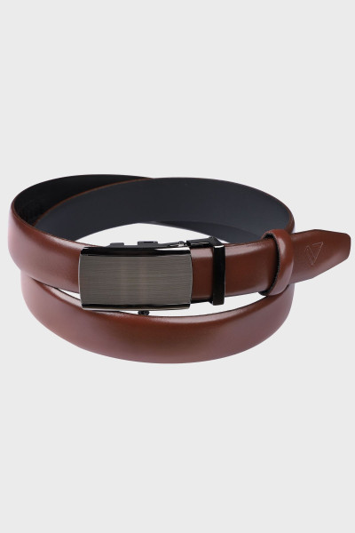 Brązowy Pasek Męski Gładki Skóra