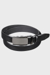 Czarny Pasek Męski Gładki Skóra