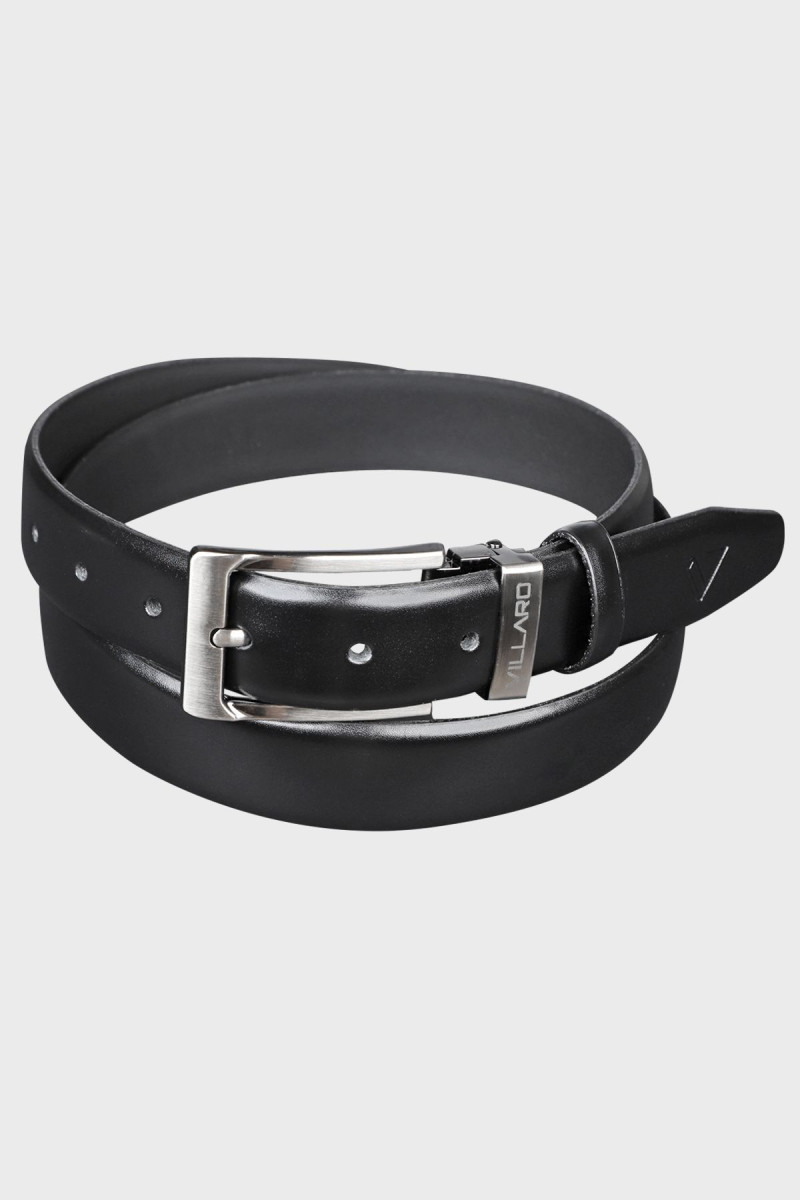 Czarny Pasek Męski Gładki Skóra