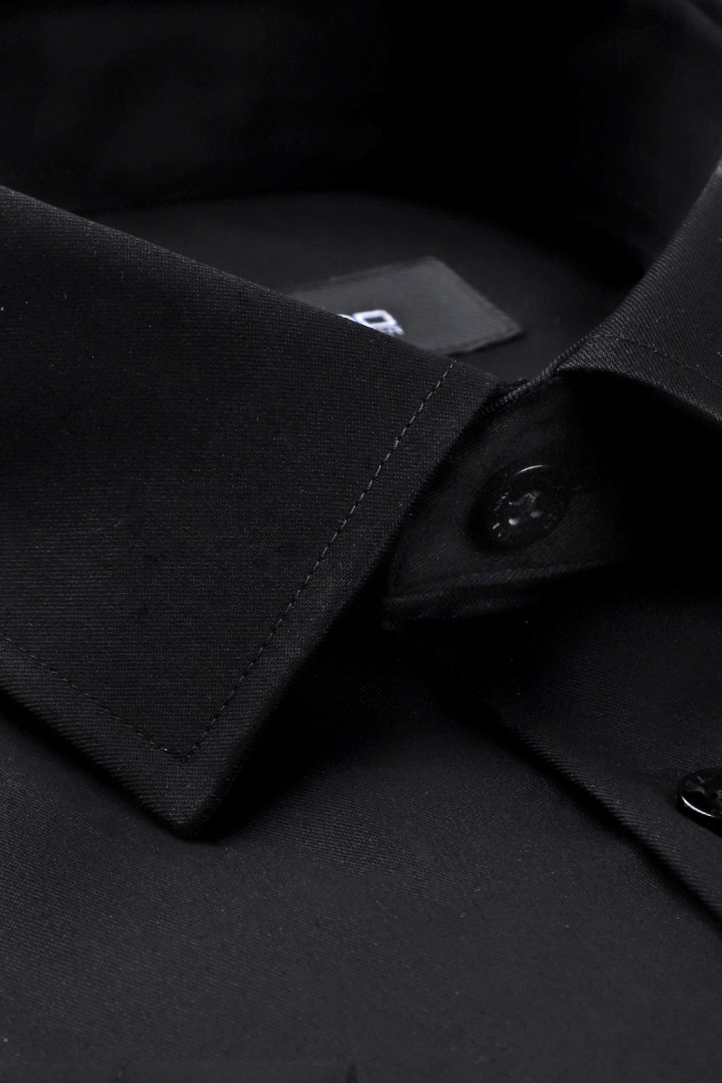 Czarna koszula męska krótki rękaw | Villaro