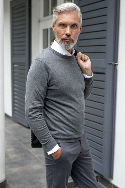 Szary sweter męski | Villaro