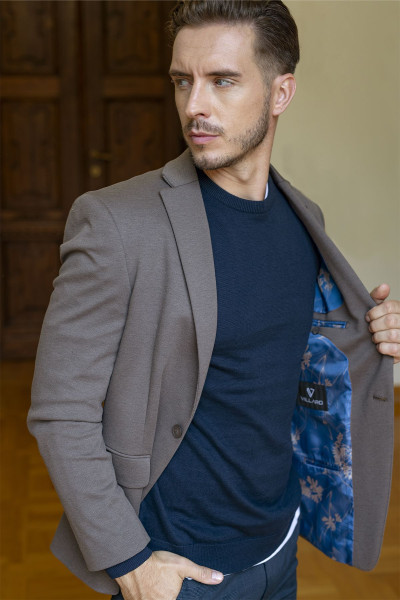 Granatowy sweter męski dobrej jakości | Villaro