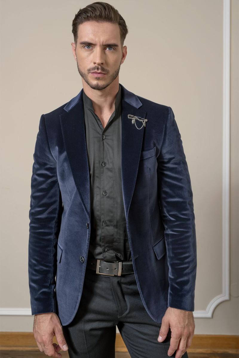 Czarna Koszula Męska Stójka