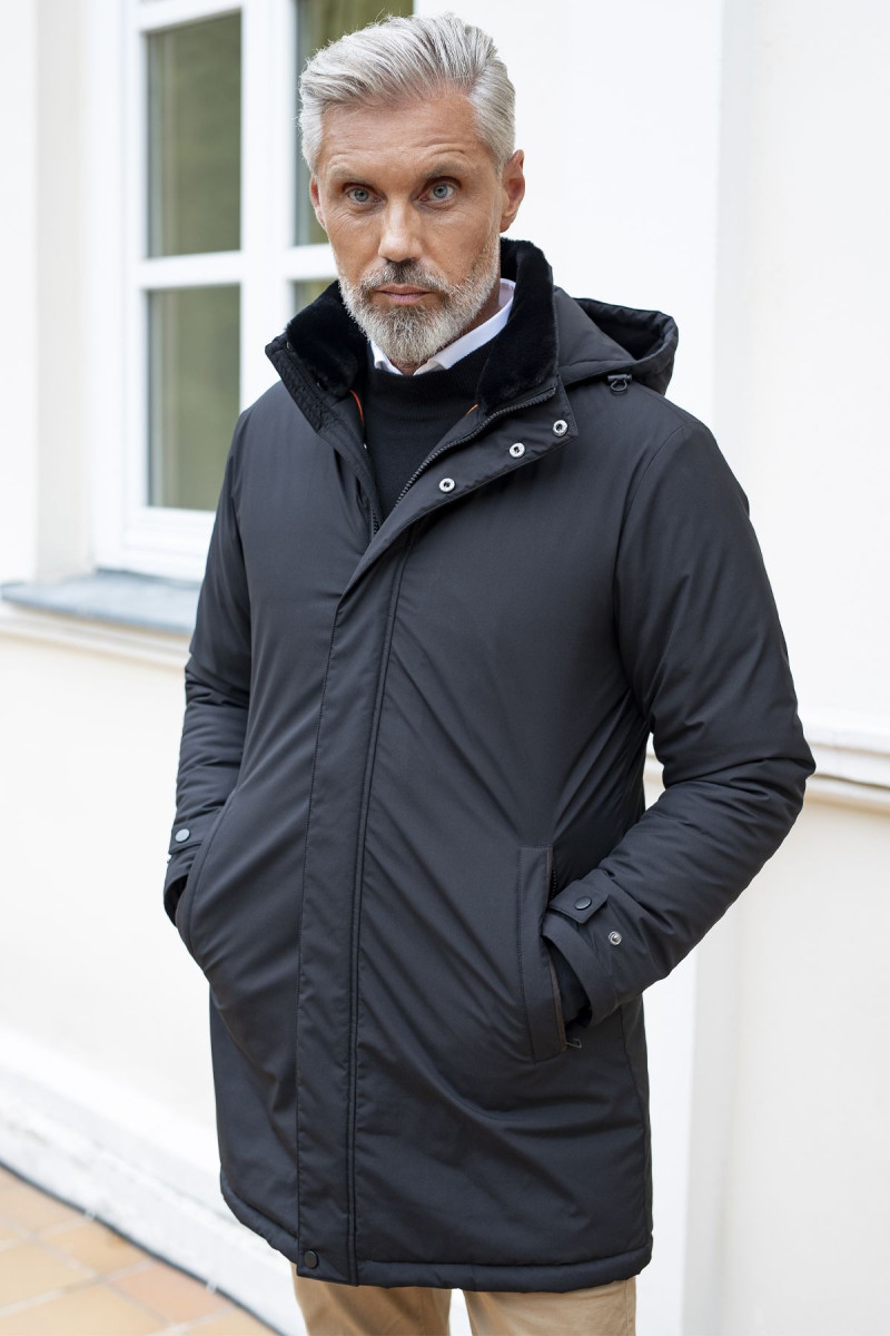 Czarna kurtka męska Villaro – kieszenie zapinane na zamek