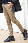 Beżowe Spodnie Męskie Chinosy