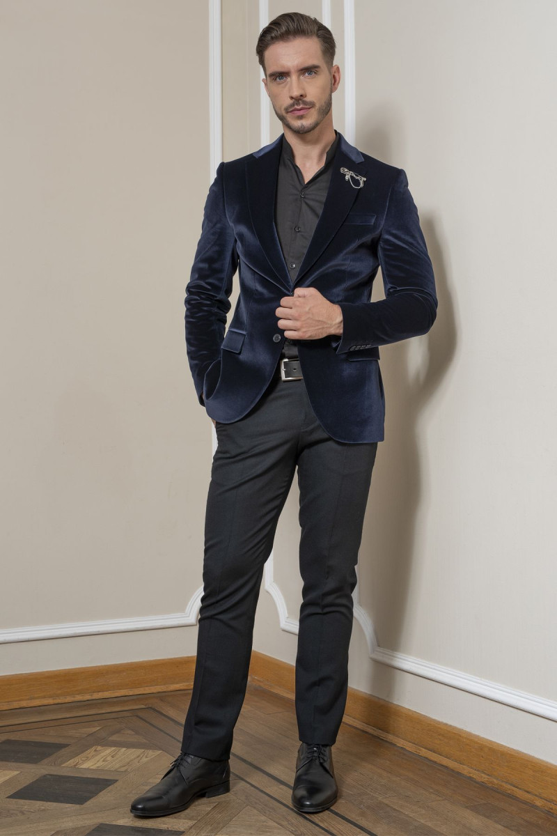 Czarne spodnie męskie wizytowe | Villaro