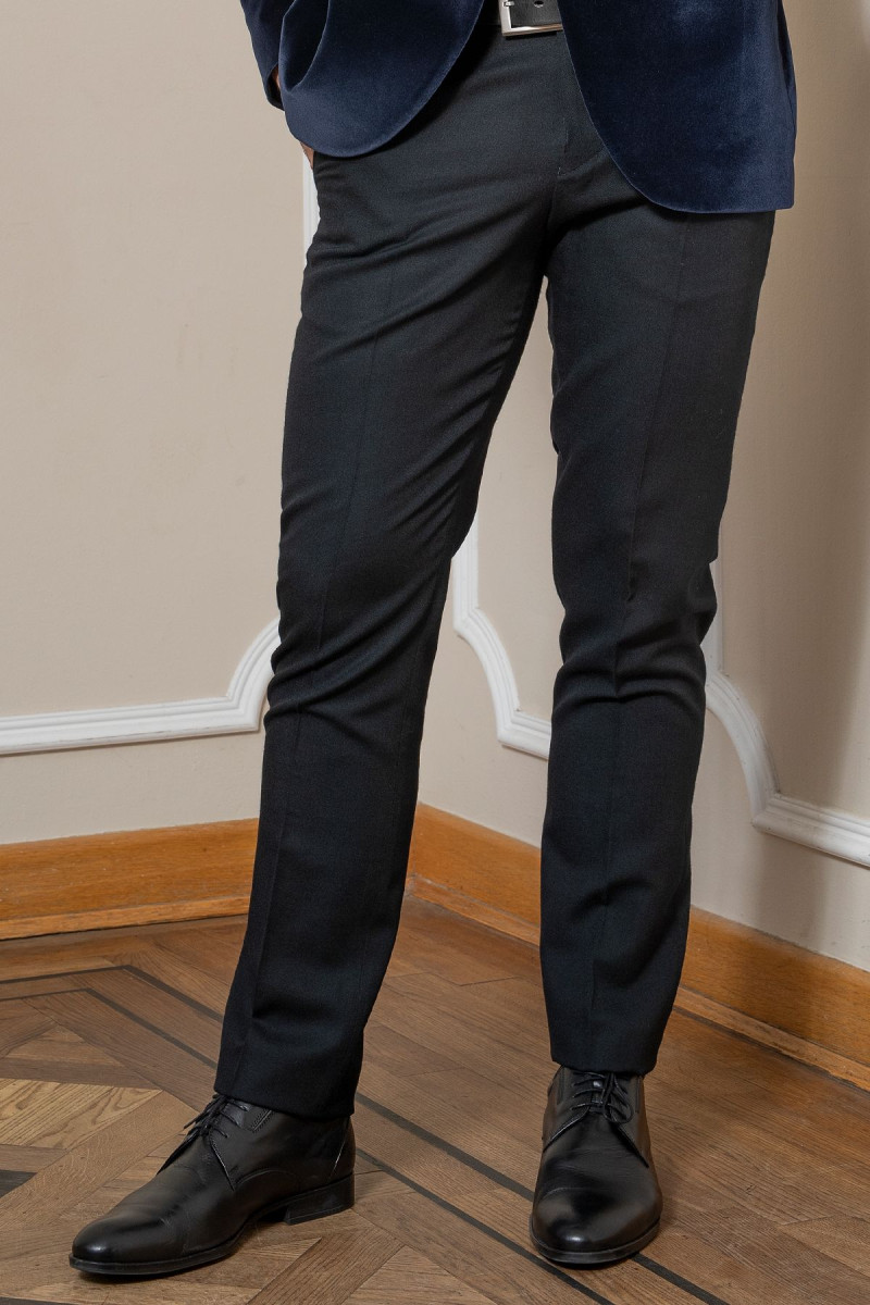 Czarne spodnie męskie wizytowe | Villaro