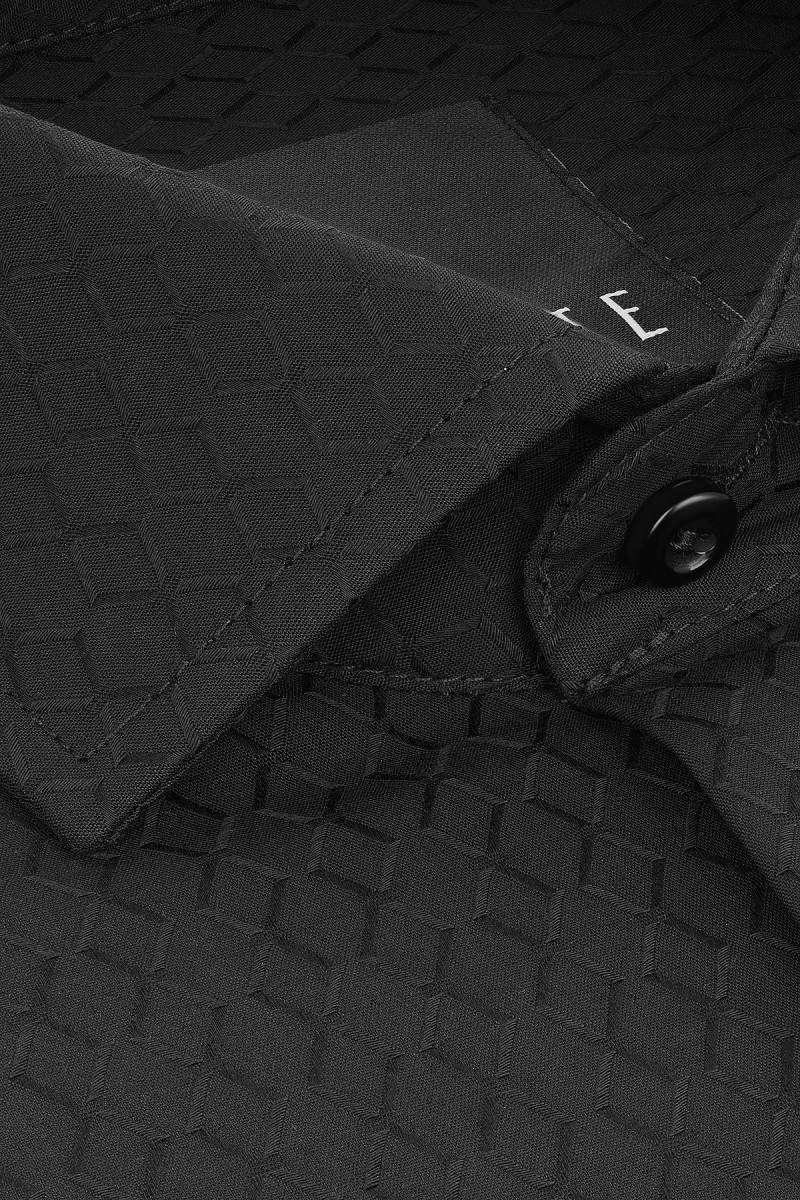 Czarna koszula męska struktura | Villaro