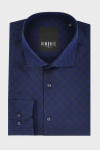 Granatowa koszula męska struktura | Villaro