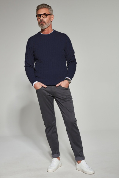 Męski granatowy sweter  | Villaro