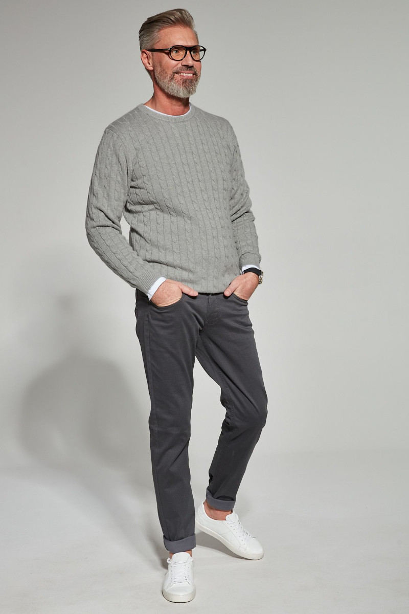 Męski szary sweter  | Villaro