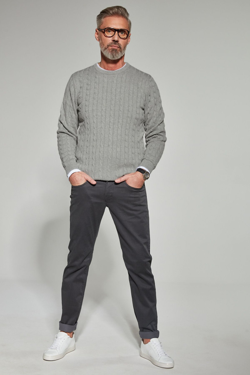 Męski szary sweter  | Villaro