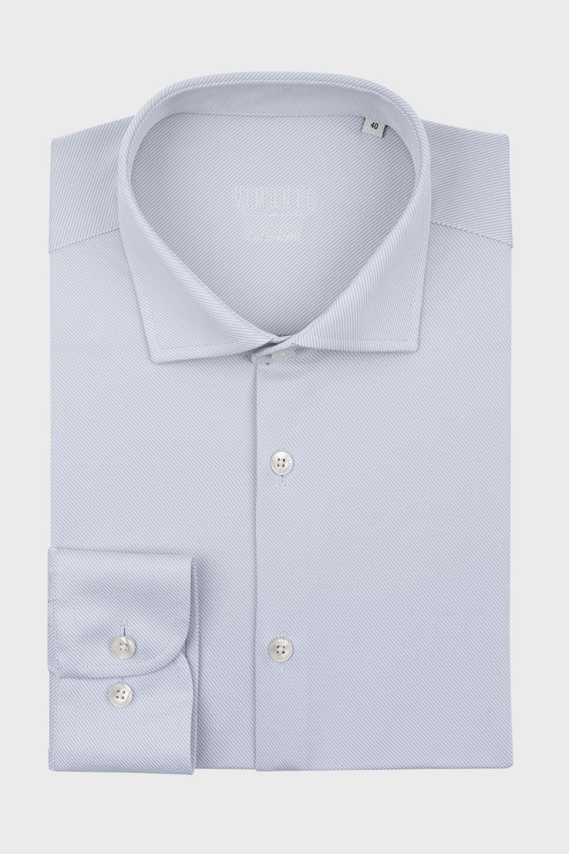 Niebieska koszula męska wzór prążek | Villaro