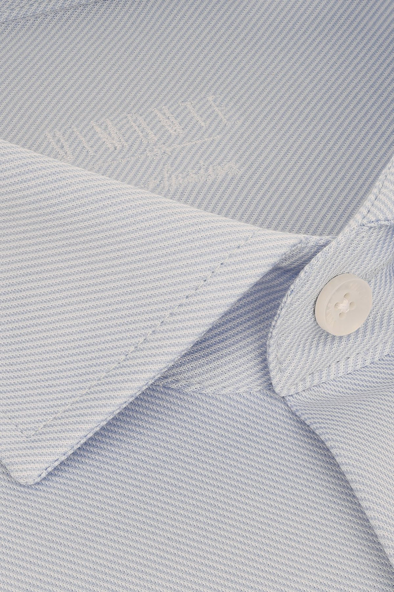 Niebieska koszula męska wzór prążek | Villaro
