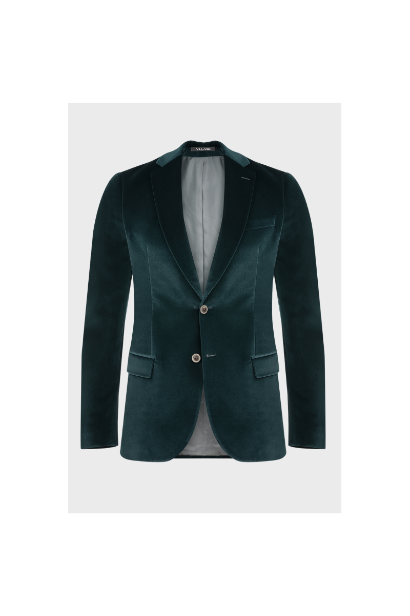 Zielona Marynarka Męska Welur