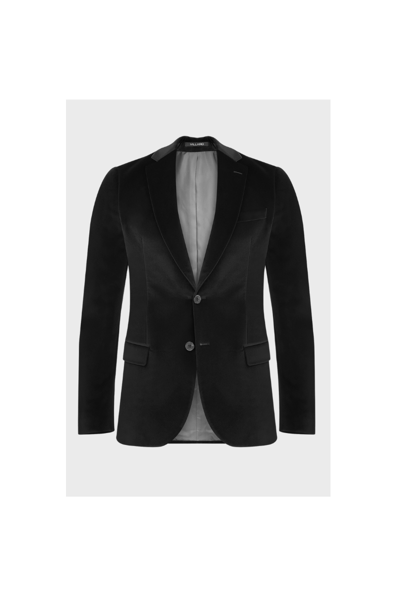 Czarna Marynarka Męska Welur